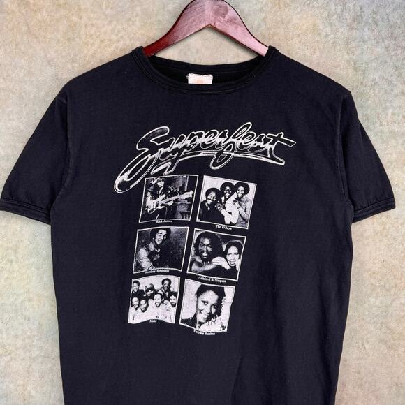 VTG 1981 SuperFest Rnb/Soul Concert T Shirt Sz L Black Rick James Houston Retro - Picture 2 of 7